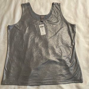 Travelers by Chicos women’s dressy tank, size 3, silver. NWT.